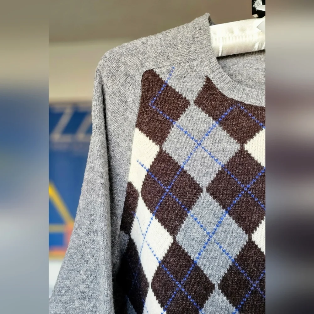 J. Crew Lambs Wool Argyle Sweater